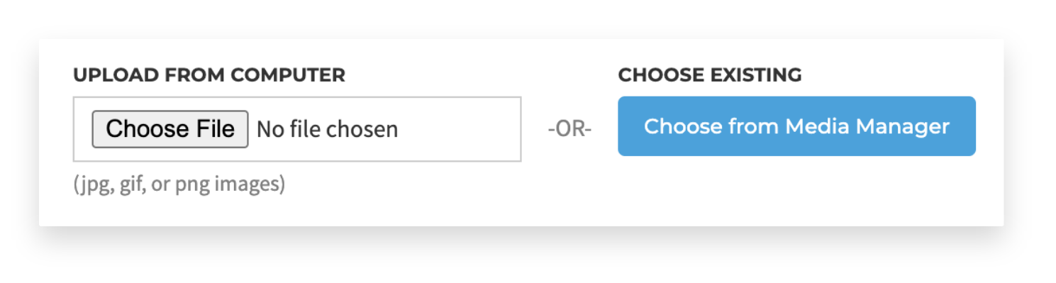 page banner upload options